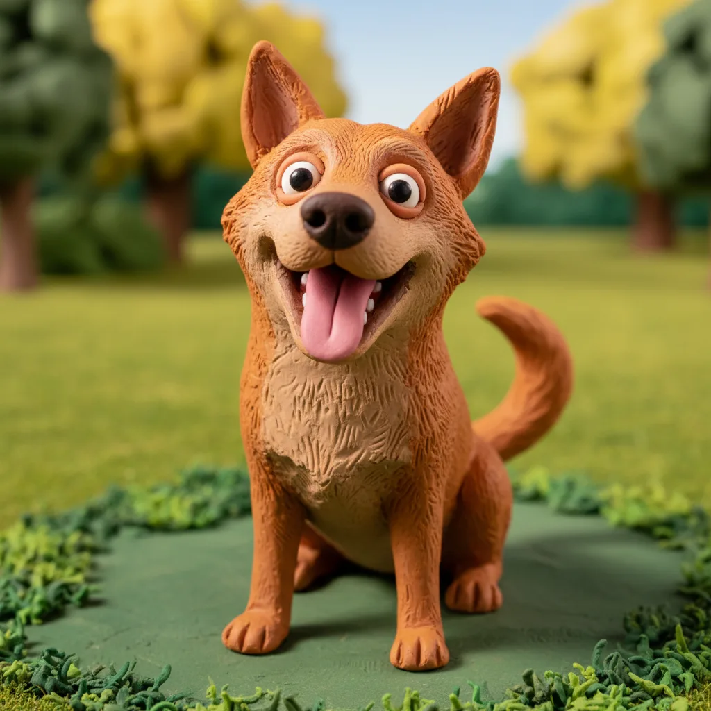 Claymation 3D AI pet portrait style