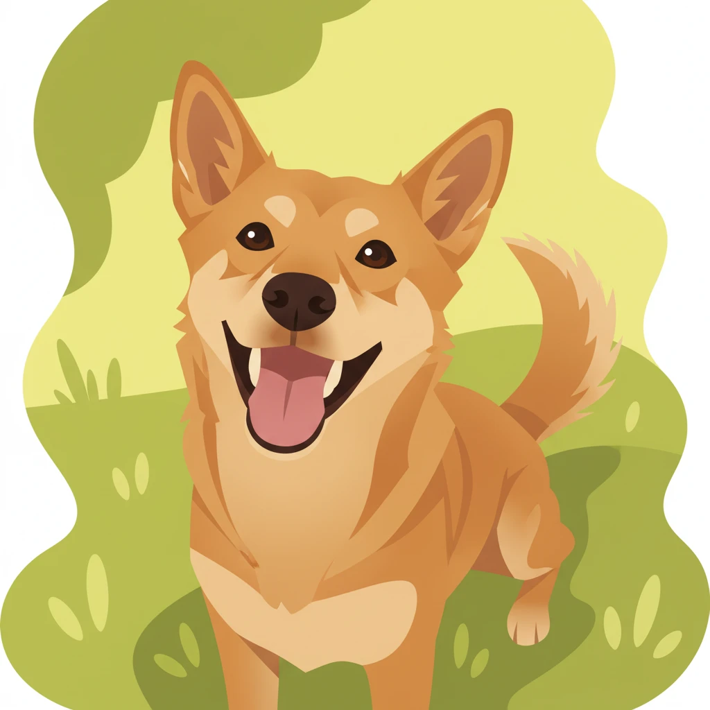 2D Flat Illustration AI pet portrait style